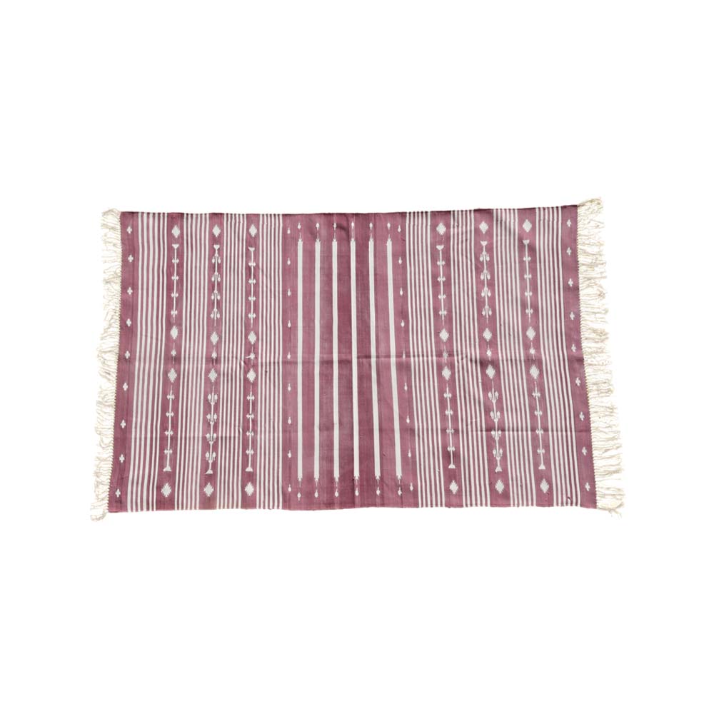 Mauve haveli stripe rug