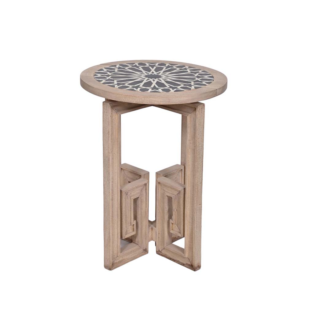 Small Flavian Side Table - wood Stone