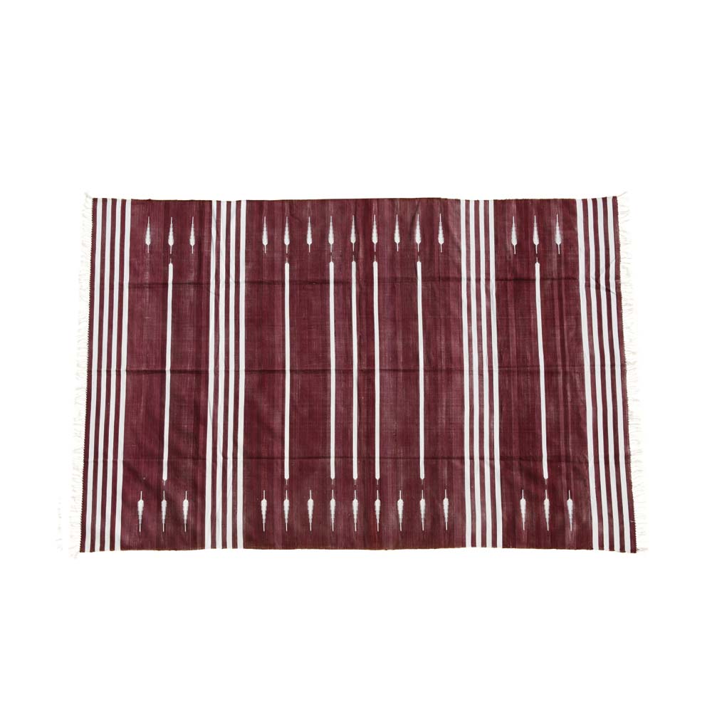 Wine haveli stripe rug