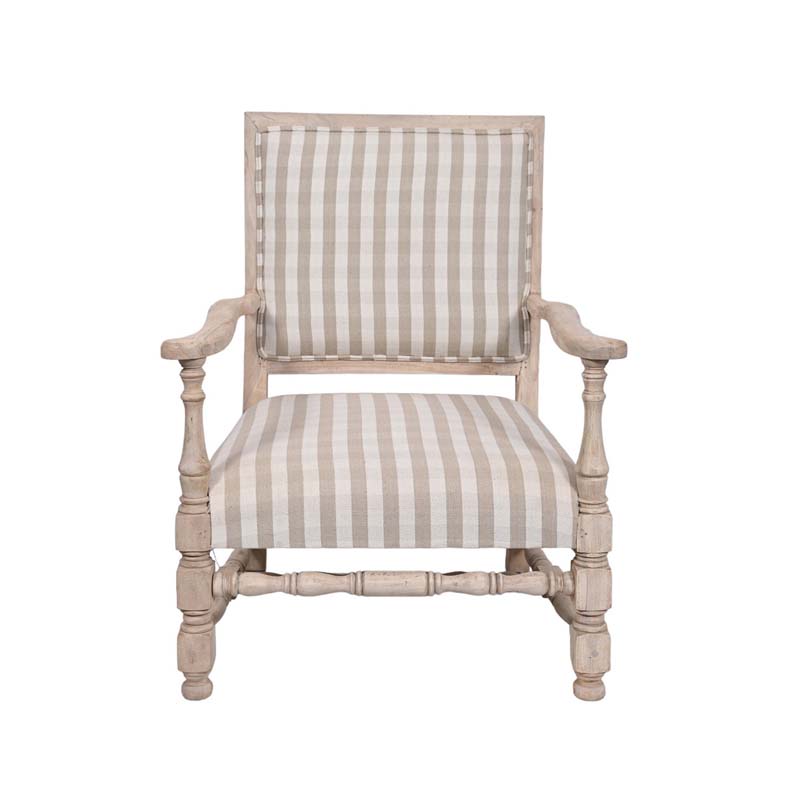 Begum Bano Arm Chair - distressed white