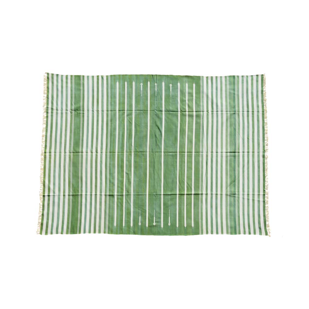 Green haveli stripe rug