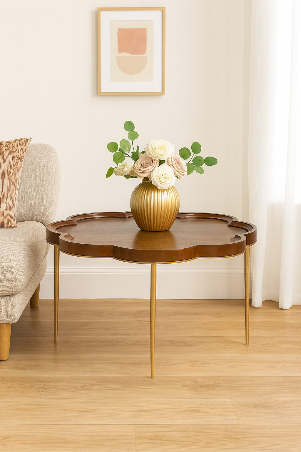 Gold floral Coffee Table