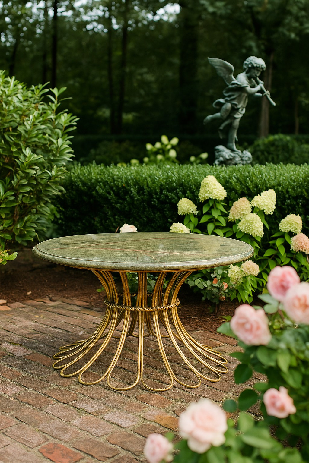 Wrought iron foyer table table