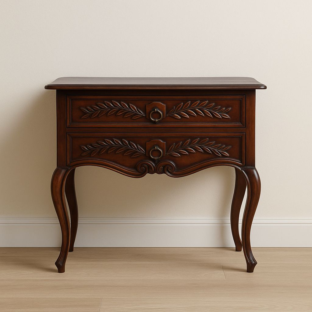 Ornate carved long side table