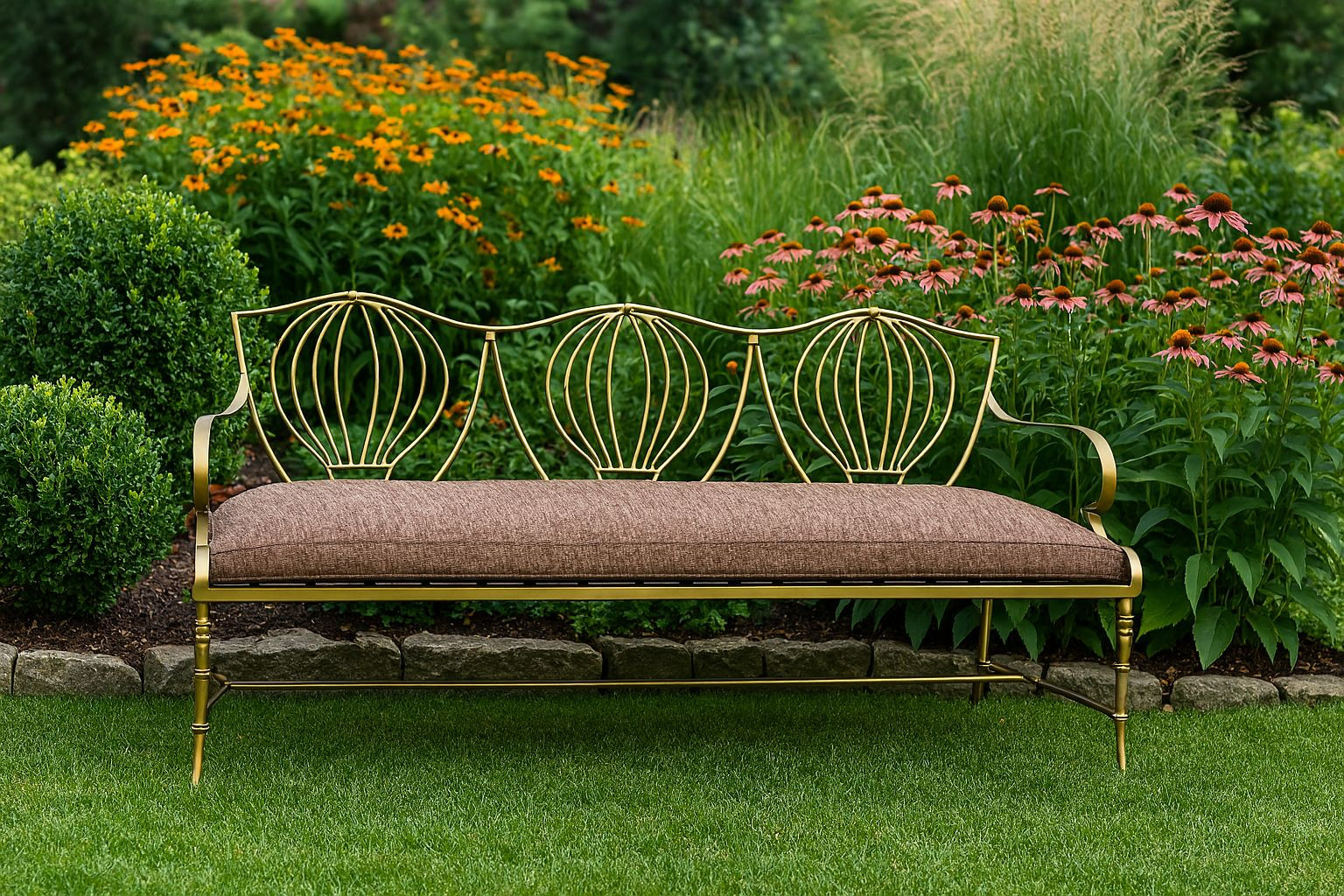 Antique gold bench