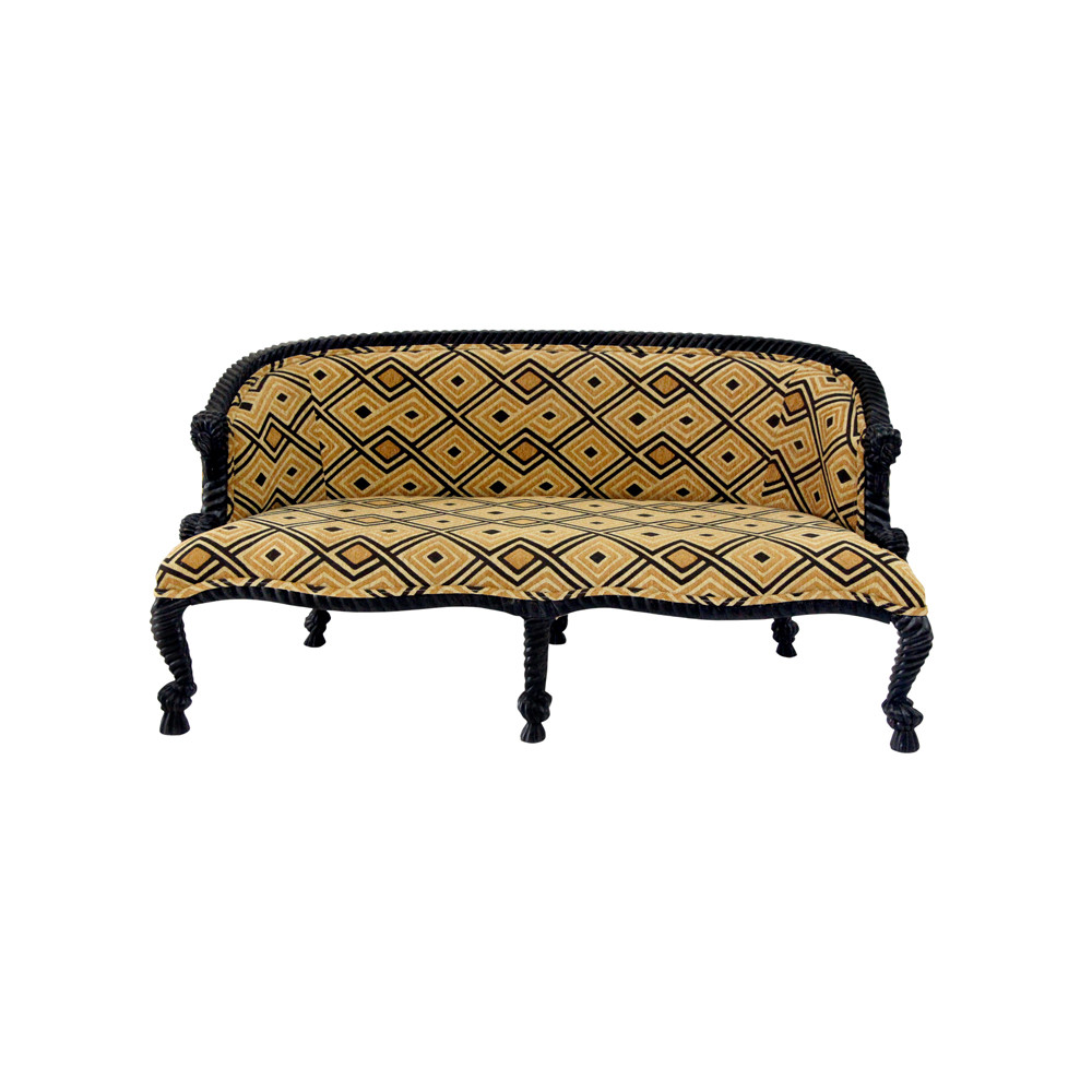 Image of Statement rope carved Spanish sofa