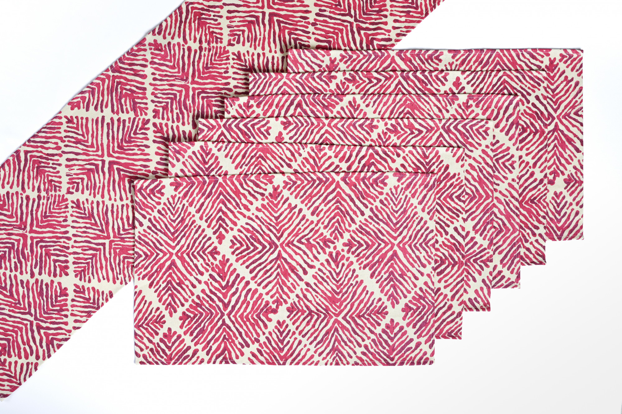 ROSE GRID TABLE LINEN SET