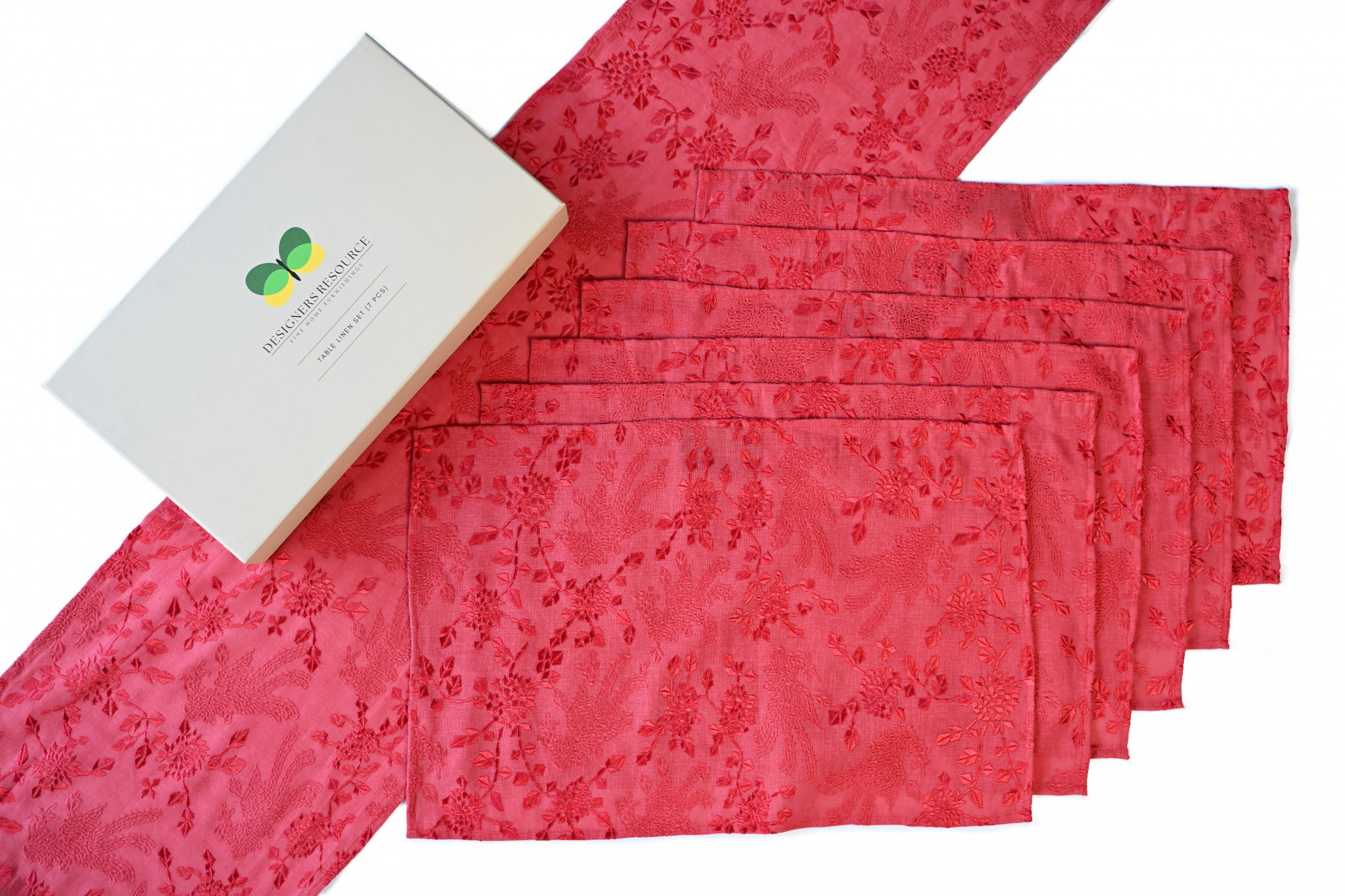 Luxury Floral Jacquard Table Linen Set