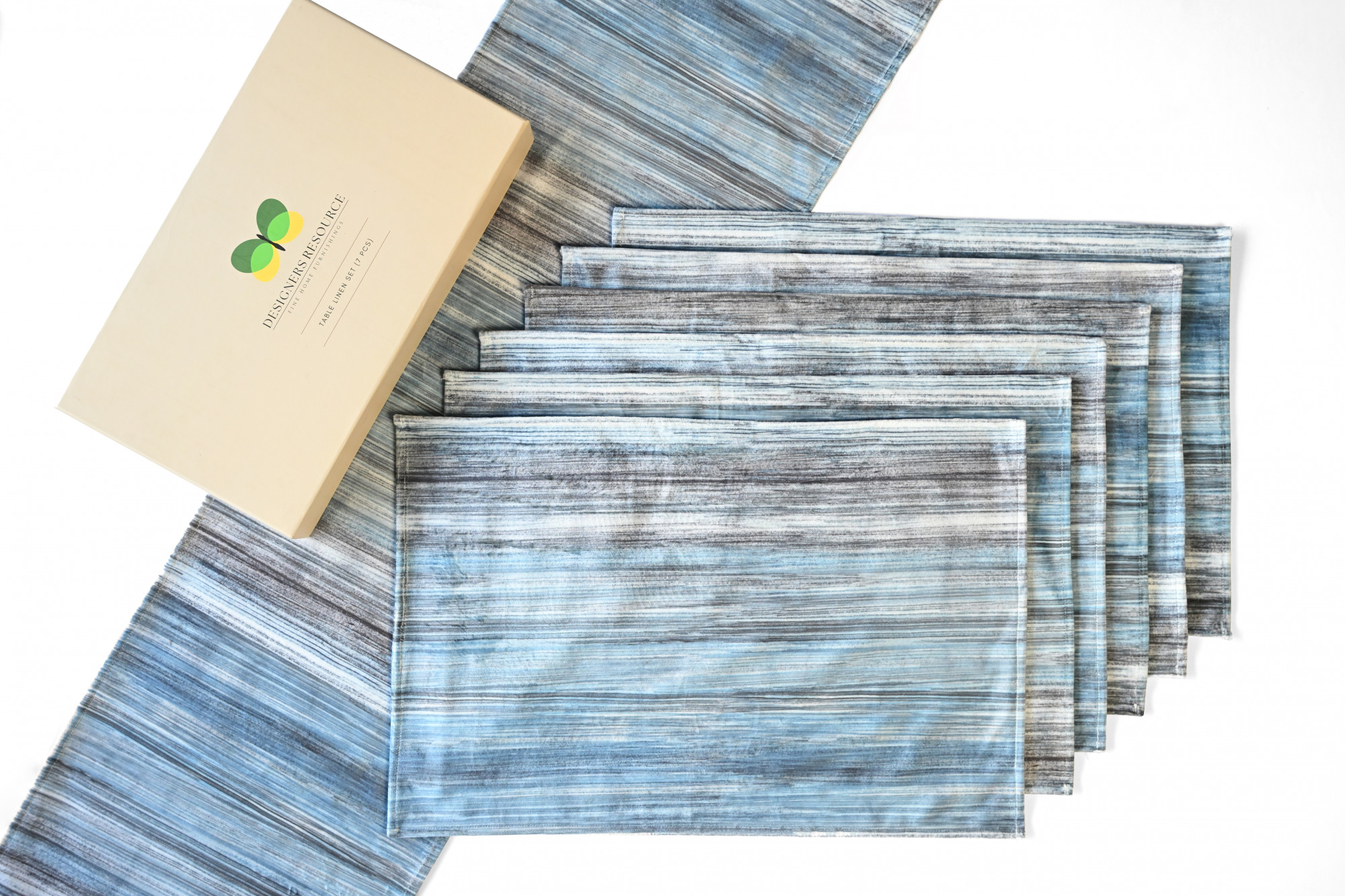 Ocean Mist Striped Table Linen Set