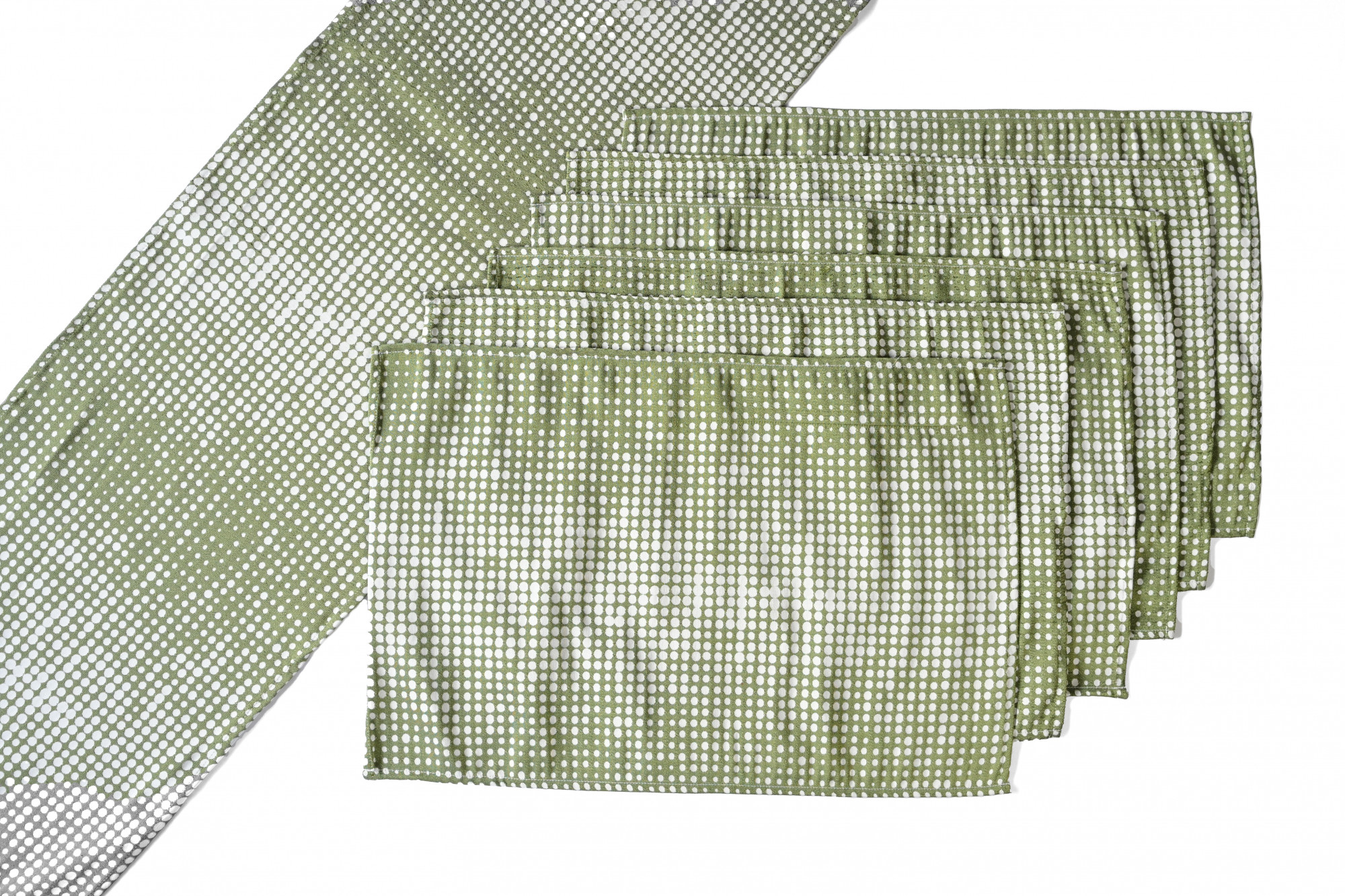 OLIVE MOSAIC DOTTED TABLE LINEN SET