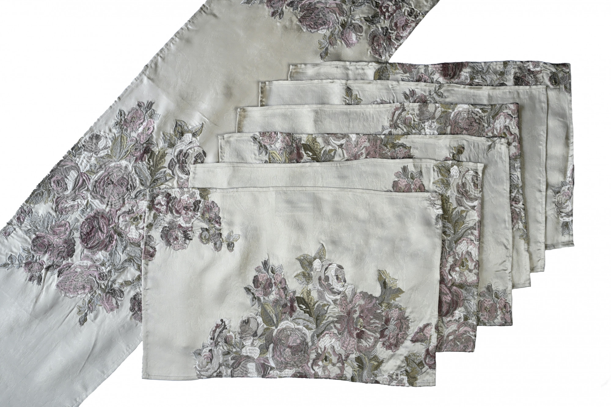 ROYAL FLORAL DAMASK TABLE LINEN SET