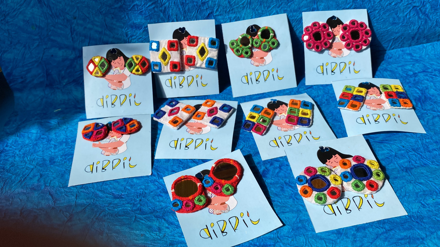 Mirror Embroidered Earring