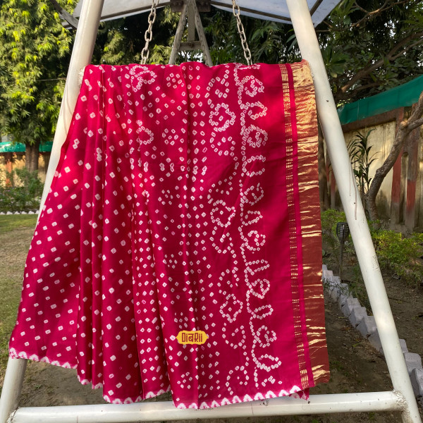 Pink Shibori Modal Silk Saree