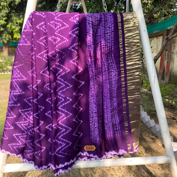 Purple Handmade Shibori Modal Silk