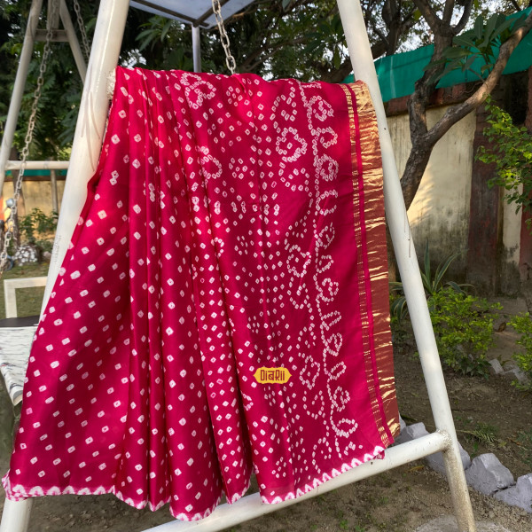 Pink Shibori Modal Silk Saree
