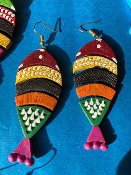 Teracotta Red Fish Earring
