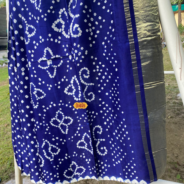 Blue Modal Silk Handwork  Saree