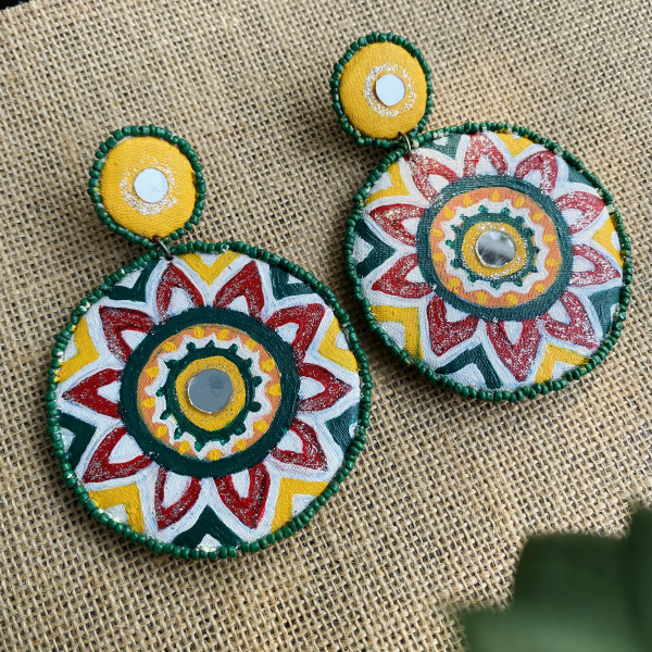 Dibrii Handpainted Circular Earrings – Vibrant Ethnic Design