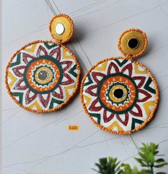 HandPainted Fabric Earring