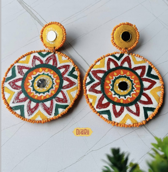 HandPainted Fabric Earring