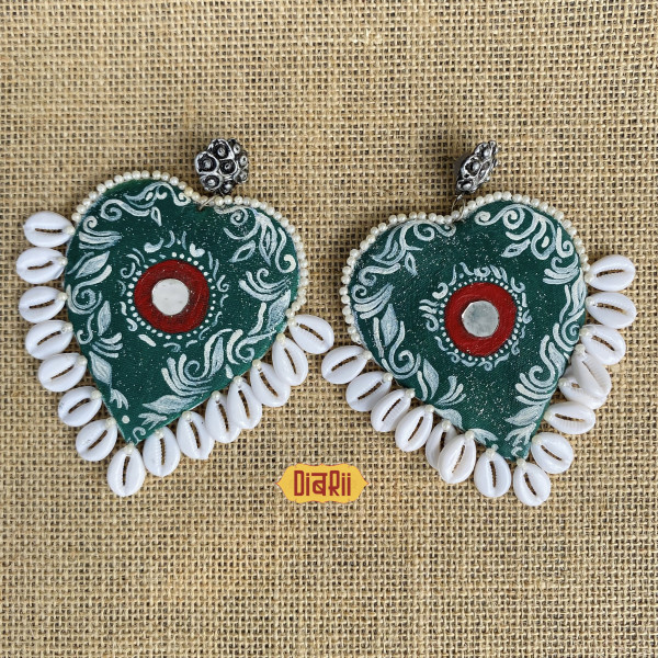 PaanShape  HandPainted Earring