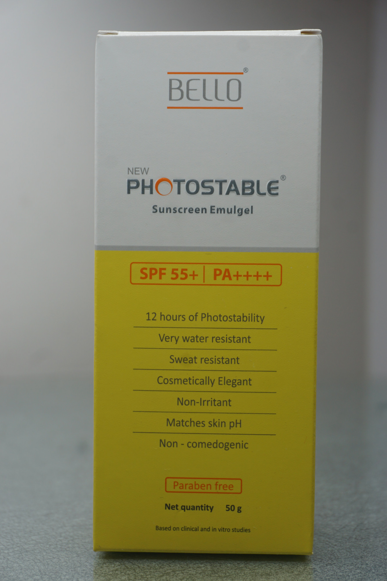 Photostable Sunscreen Emulgel SPF 55 PA