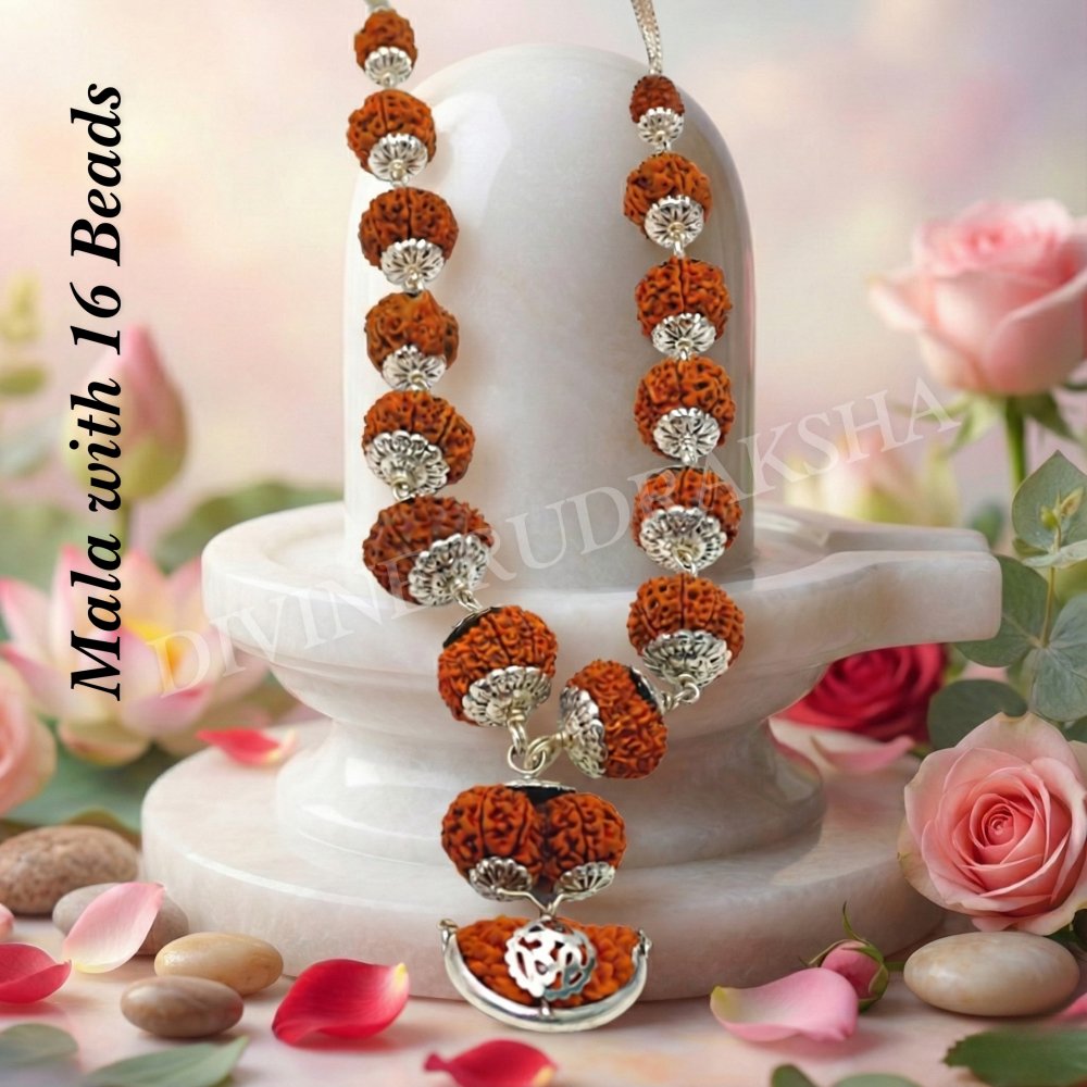 1-14 Mukhi Shiva Shakti Mala with Caps - Nepalese
