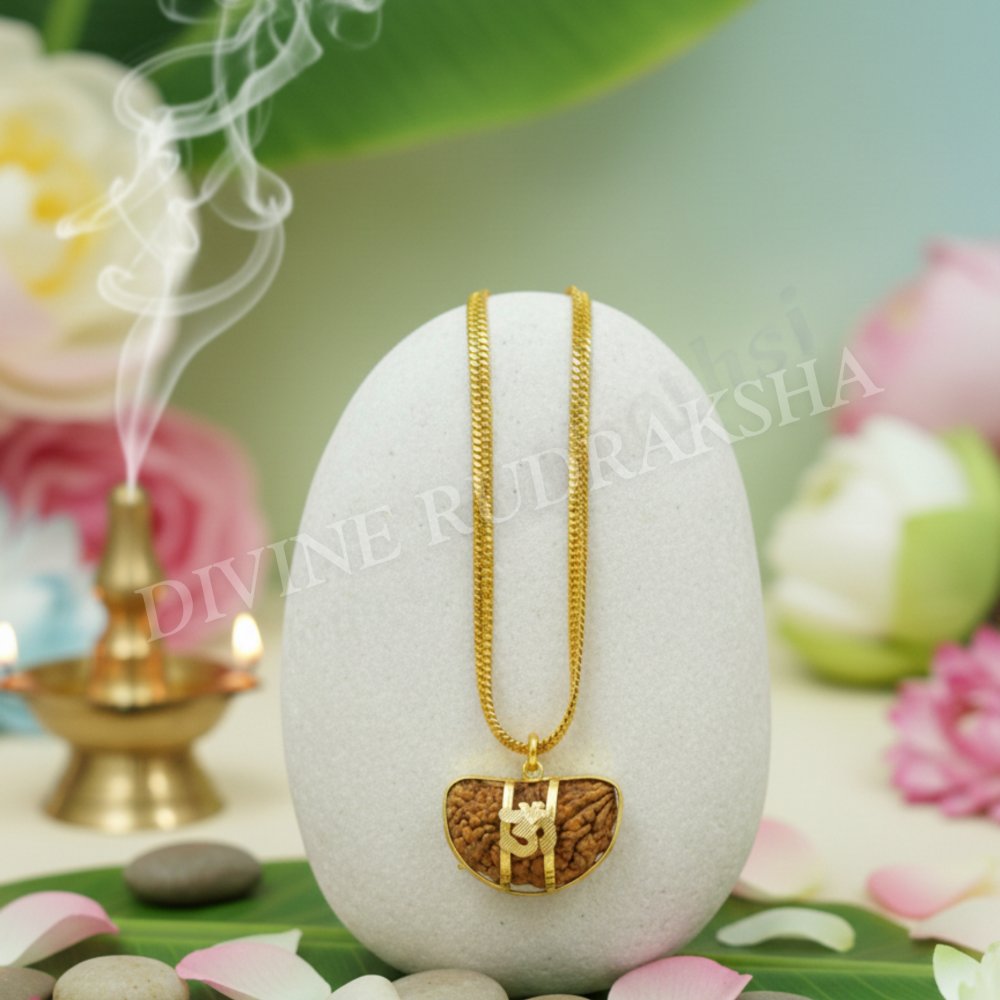 1 Mukhi Rudraksha with Golden Pendant &amp; Chain
