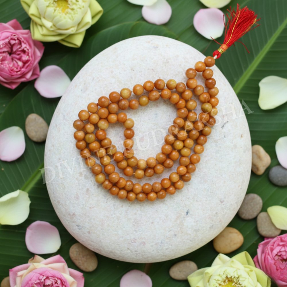 Dark Peach Agate Mala