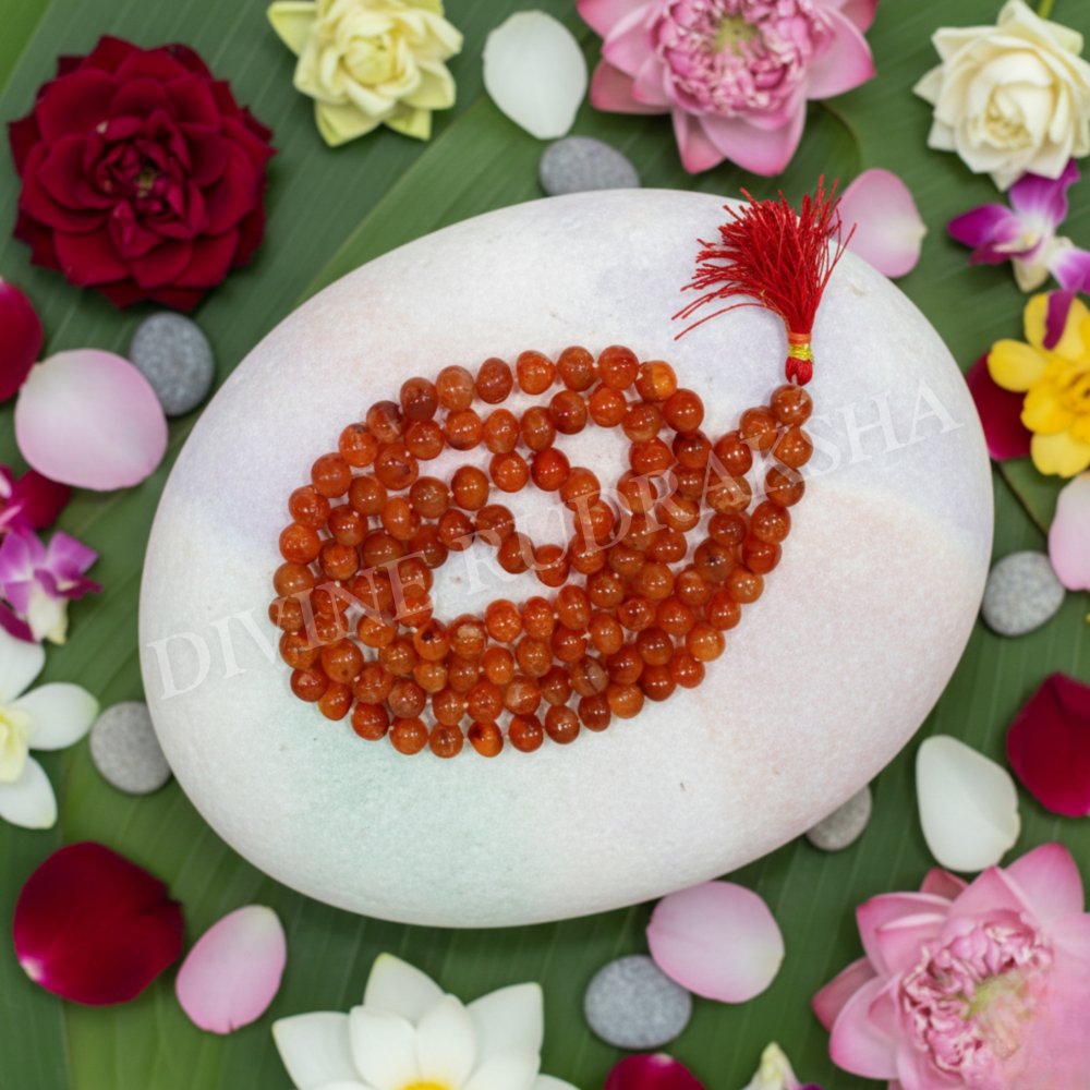 Orange Agate Mala