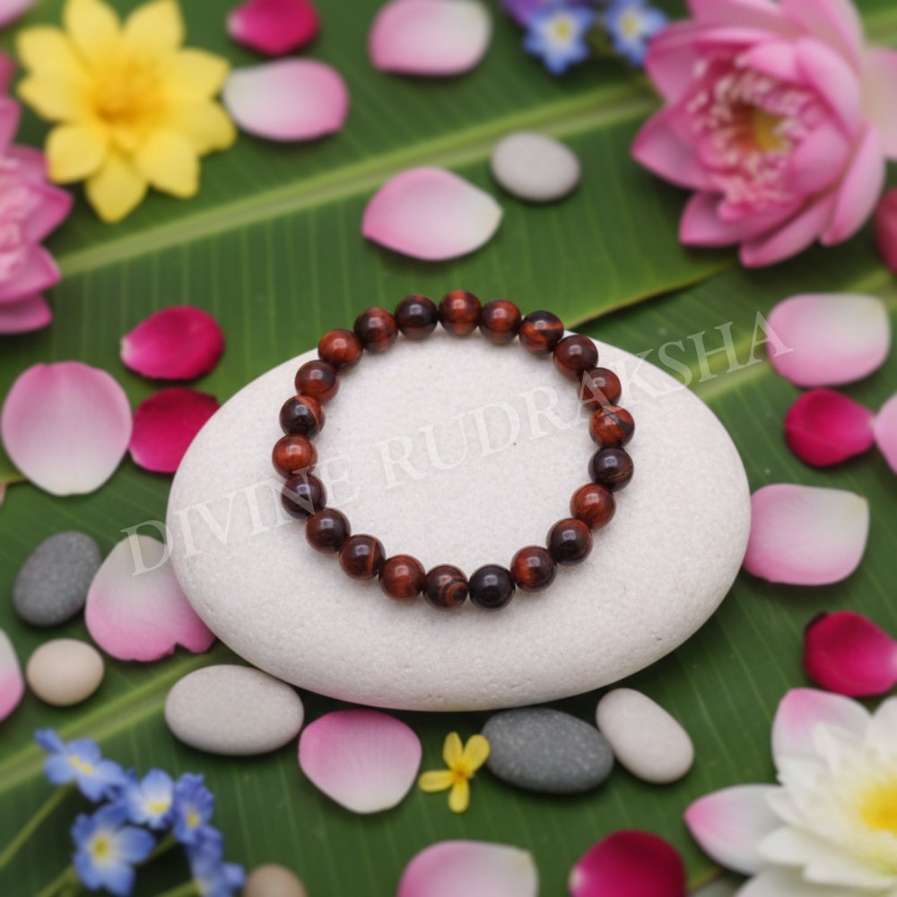 Red Tiger's Eye, Hematite and Tourmaline Bracelet