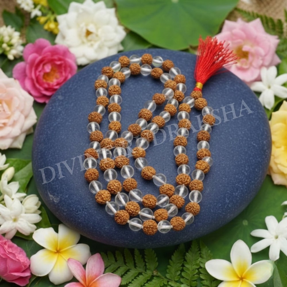 Rudraksha &amp; Crystal Combination Mala