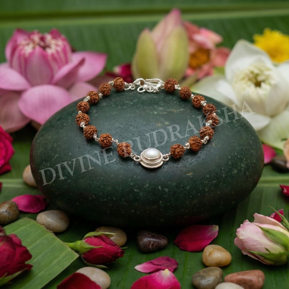 Rudraksha &amp; Gem Bracelet For Cancer (Kark)