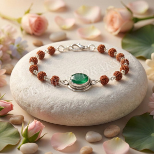 Rudraksha &amp; Gem Bracelet For Gemini (Mithun)