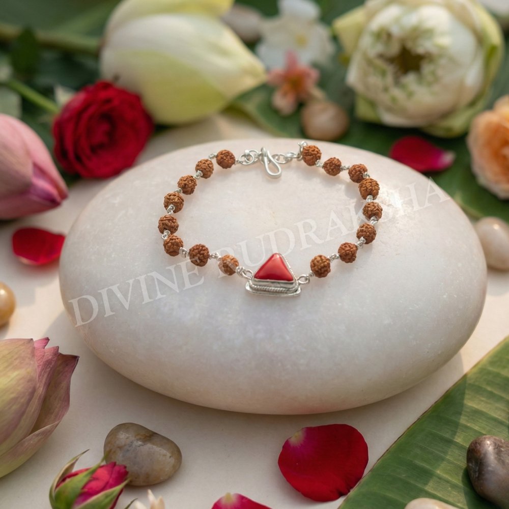 Rudraksha &amp; Gem Bracelet For Scorpio (Vrischik)
