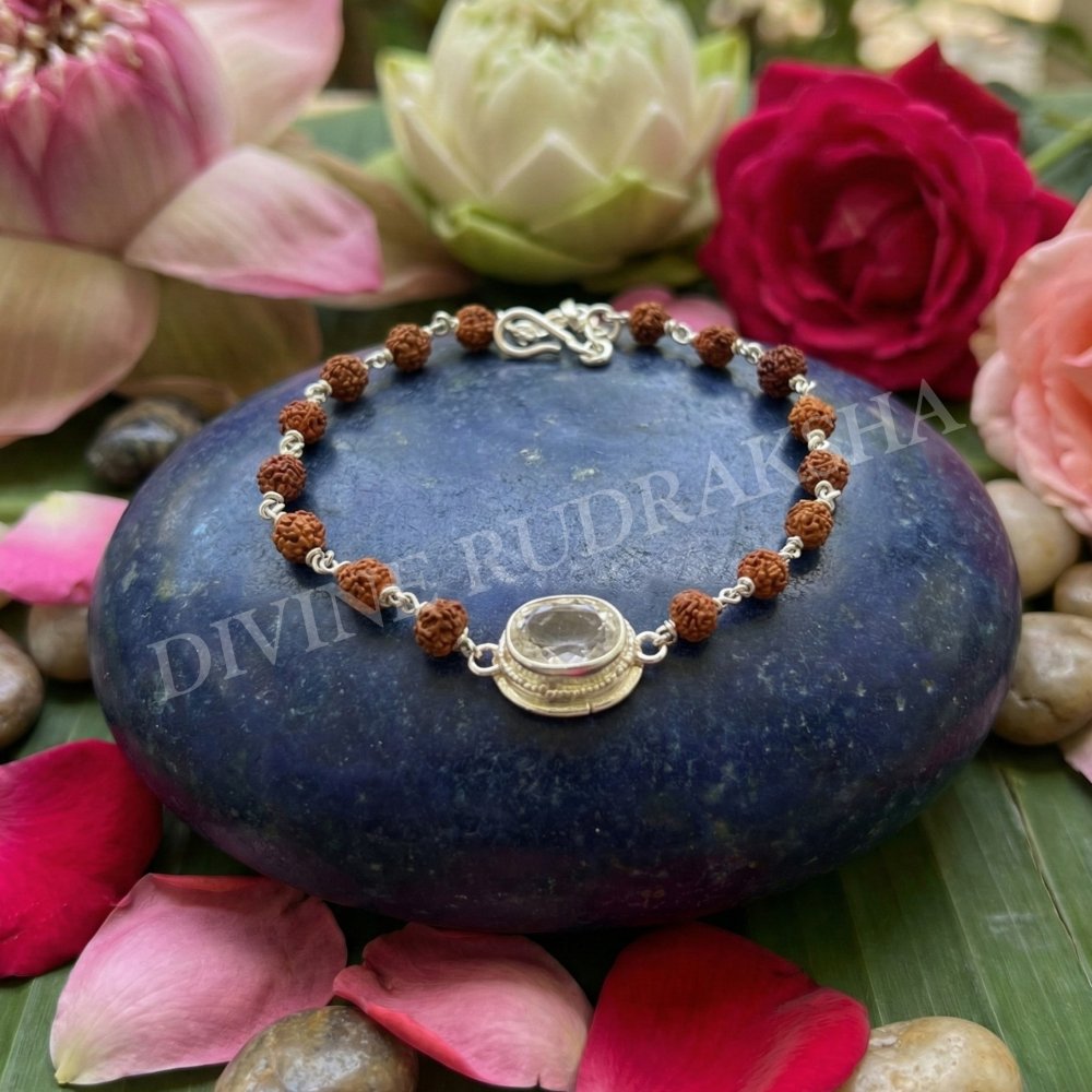 Rudraksha &amp; Gem Bracelet For Taurus (Vrishabh)