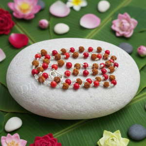 Rudraksha Coral Beads Mala
