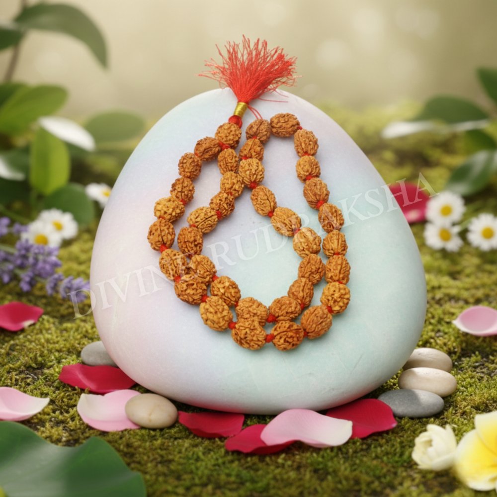 Three (3) Mukhi Rudraksha Mala - Indian