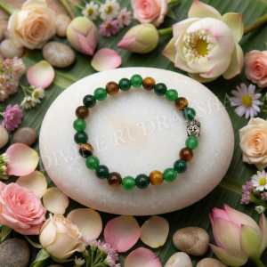 Tiger's Eye, Aventurine and Jade Bracelet
