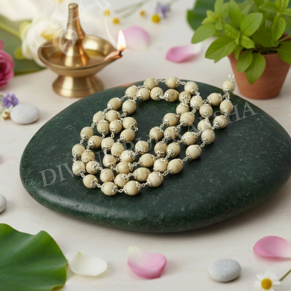 Tulsi (Basil) Mala in Silver