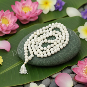 White Agate Mala