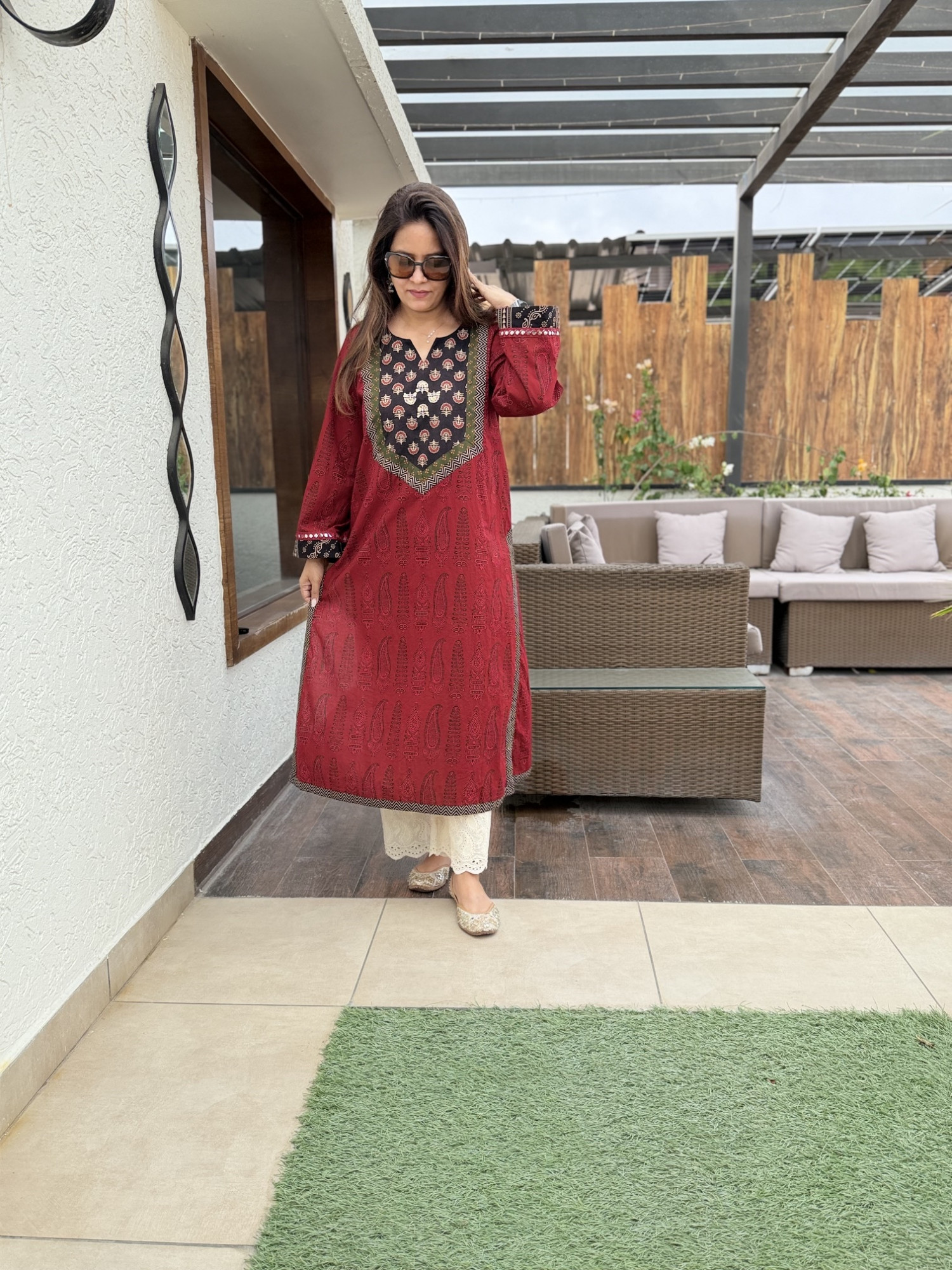 Erra Cotton Kurta