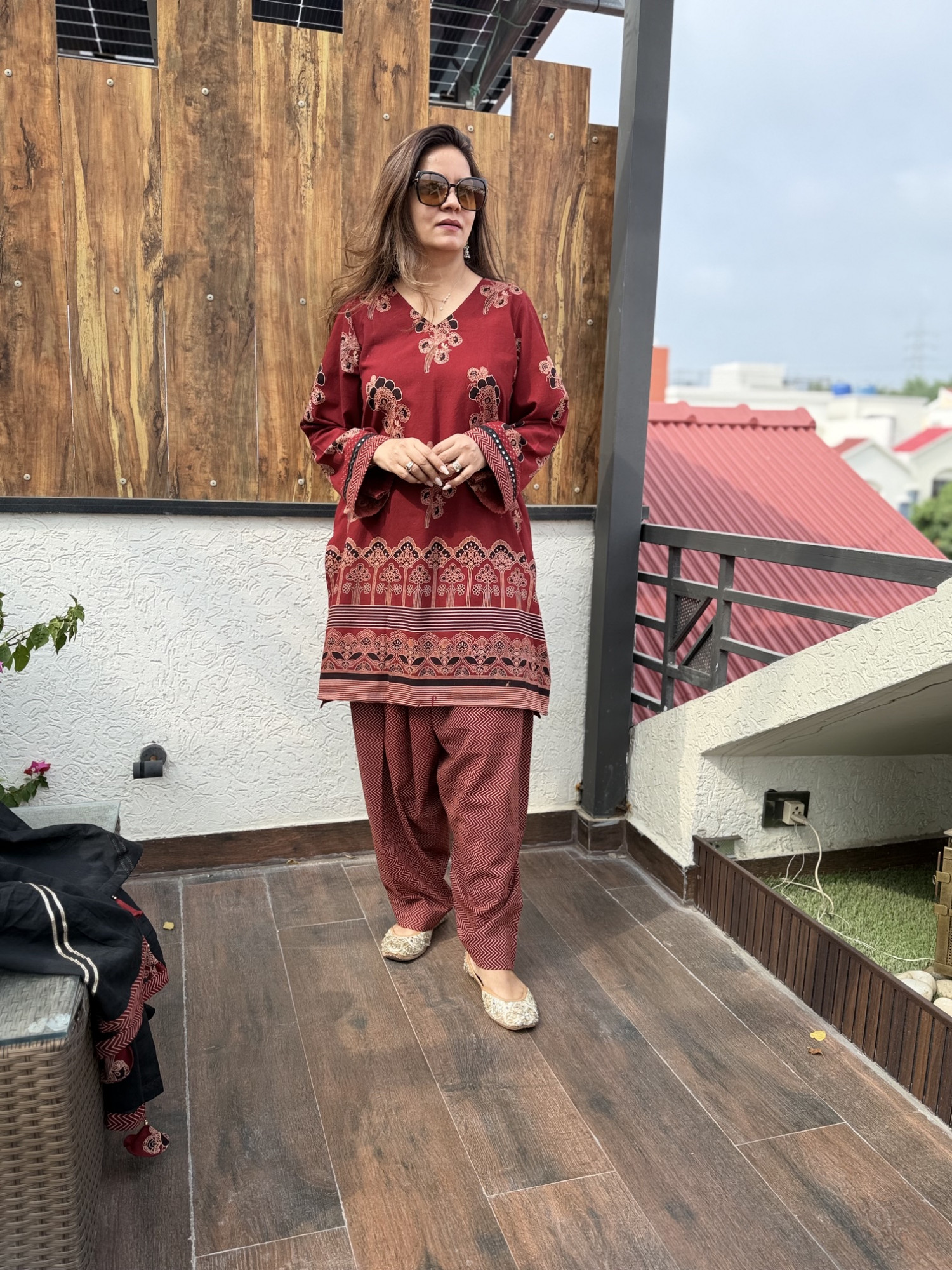 Midnight Maroon Cotton Suit