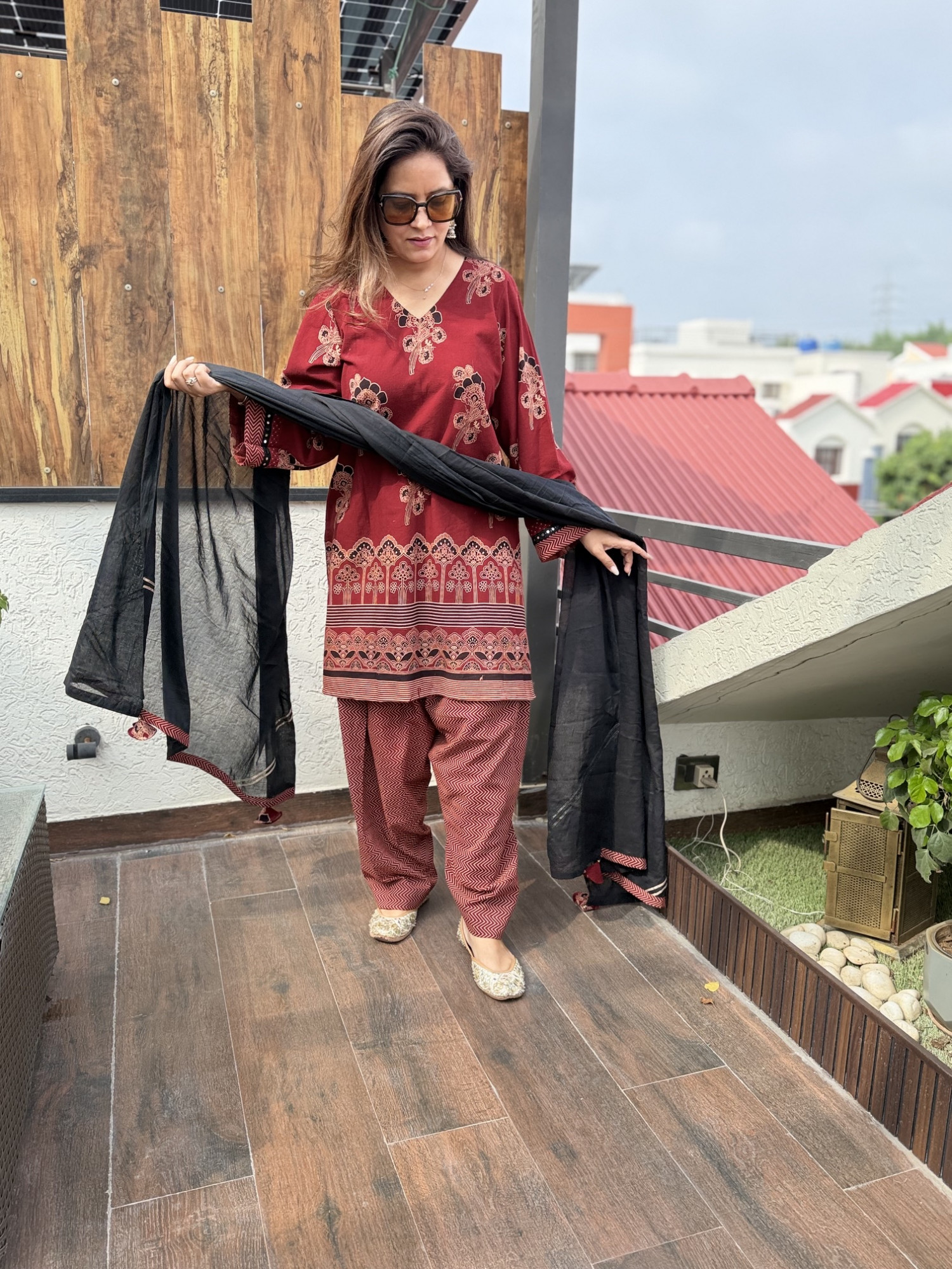 Midnight Maroon Cotton Suit