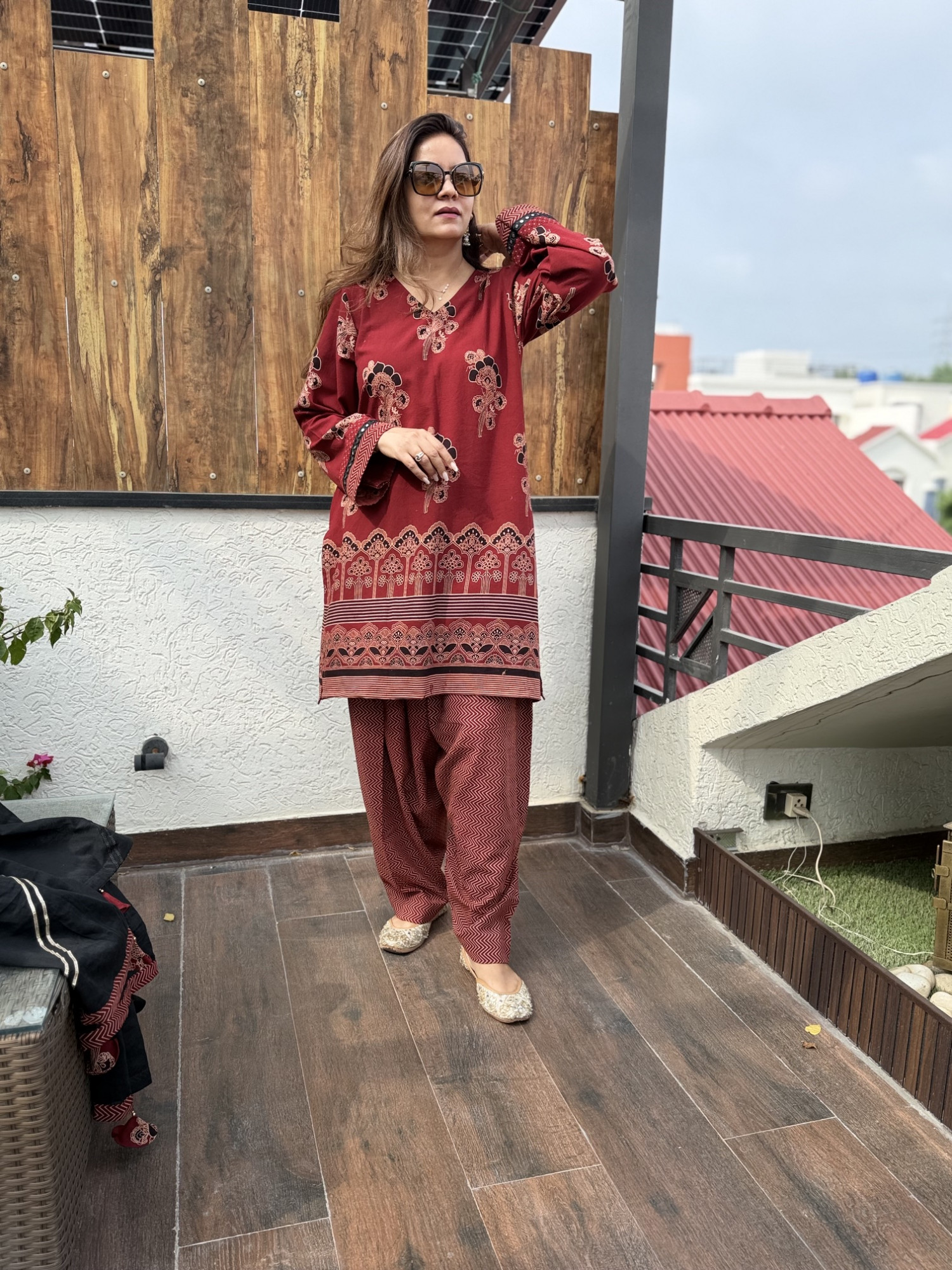 Midnight Maroon Cotton Suit