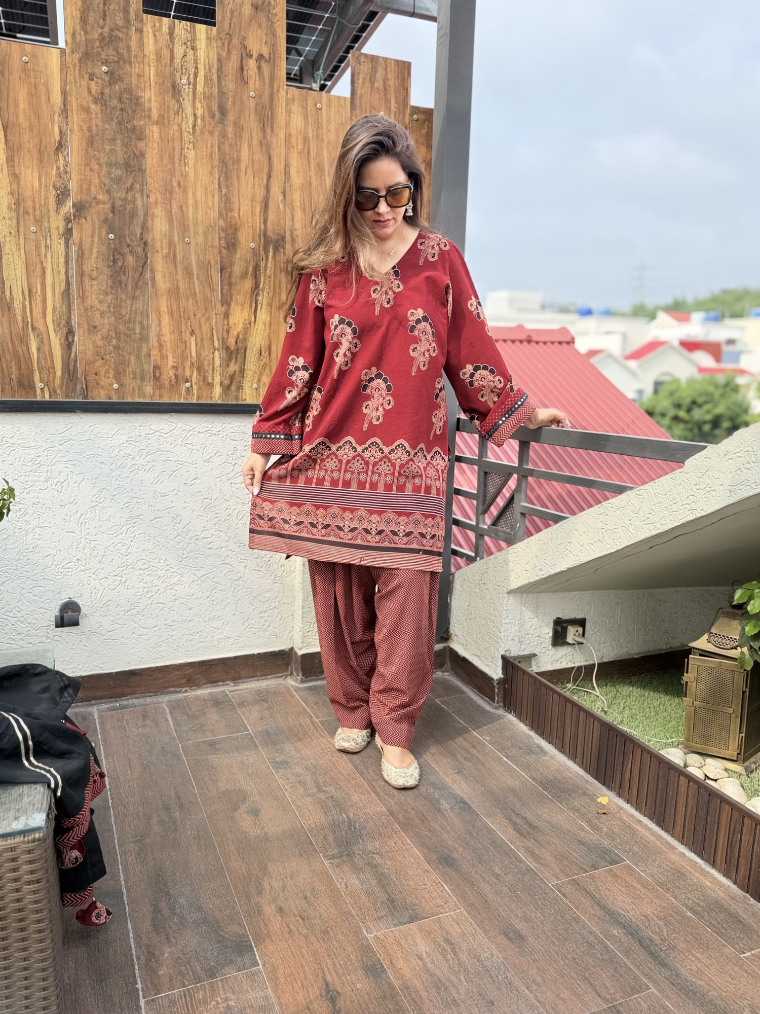 Midnight Maroon Cotton Suit
