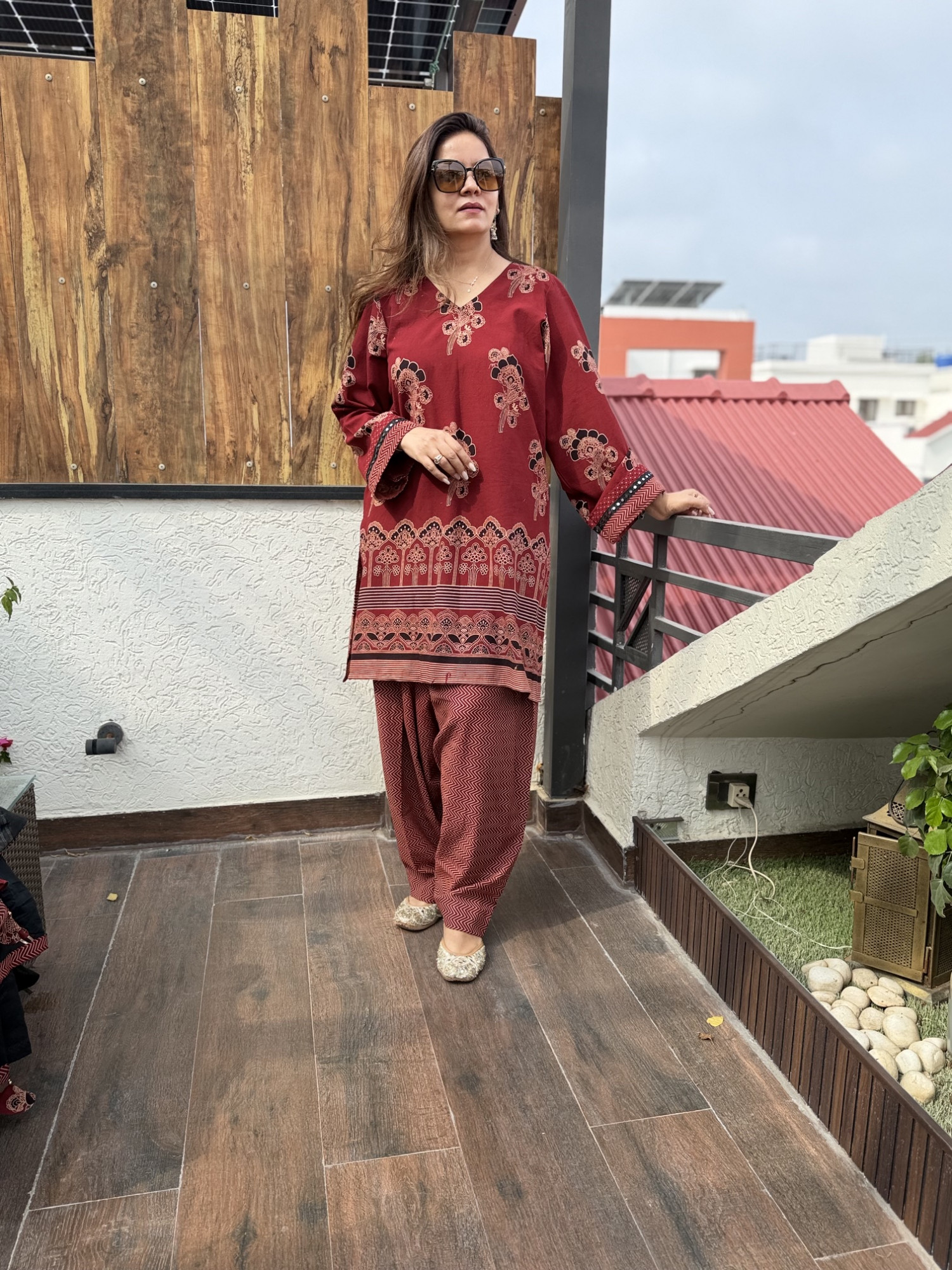 Midnight Maroon Cotton Suit