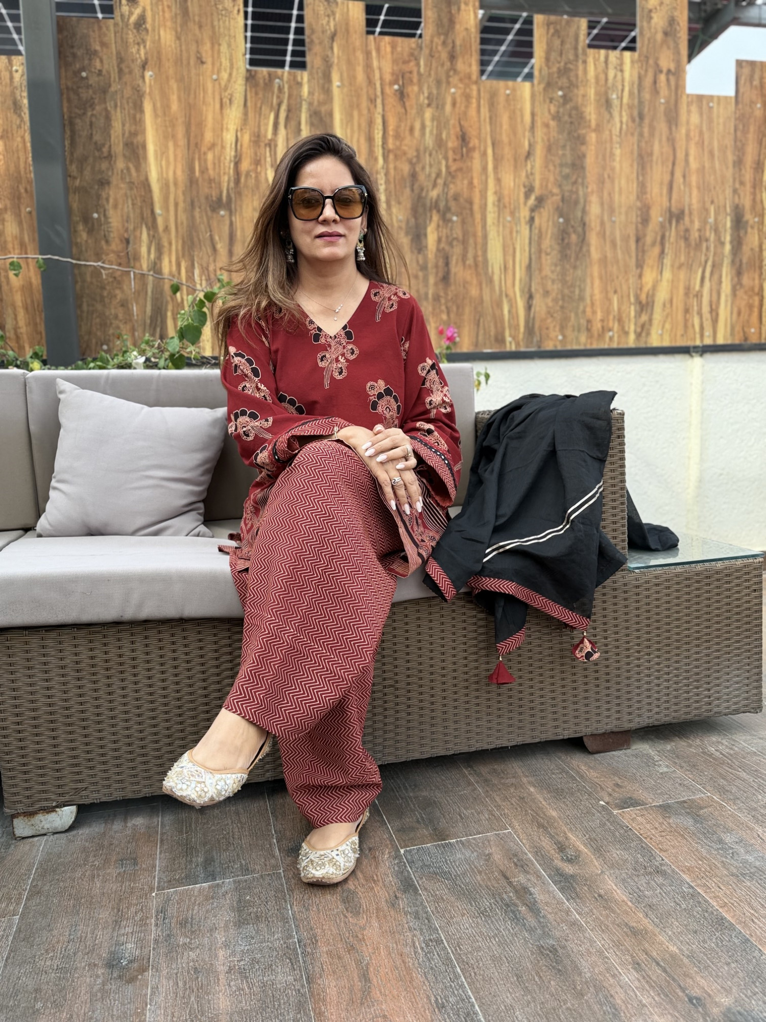 Midnight Maroon Cotton Suit
