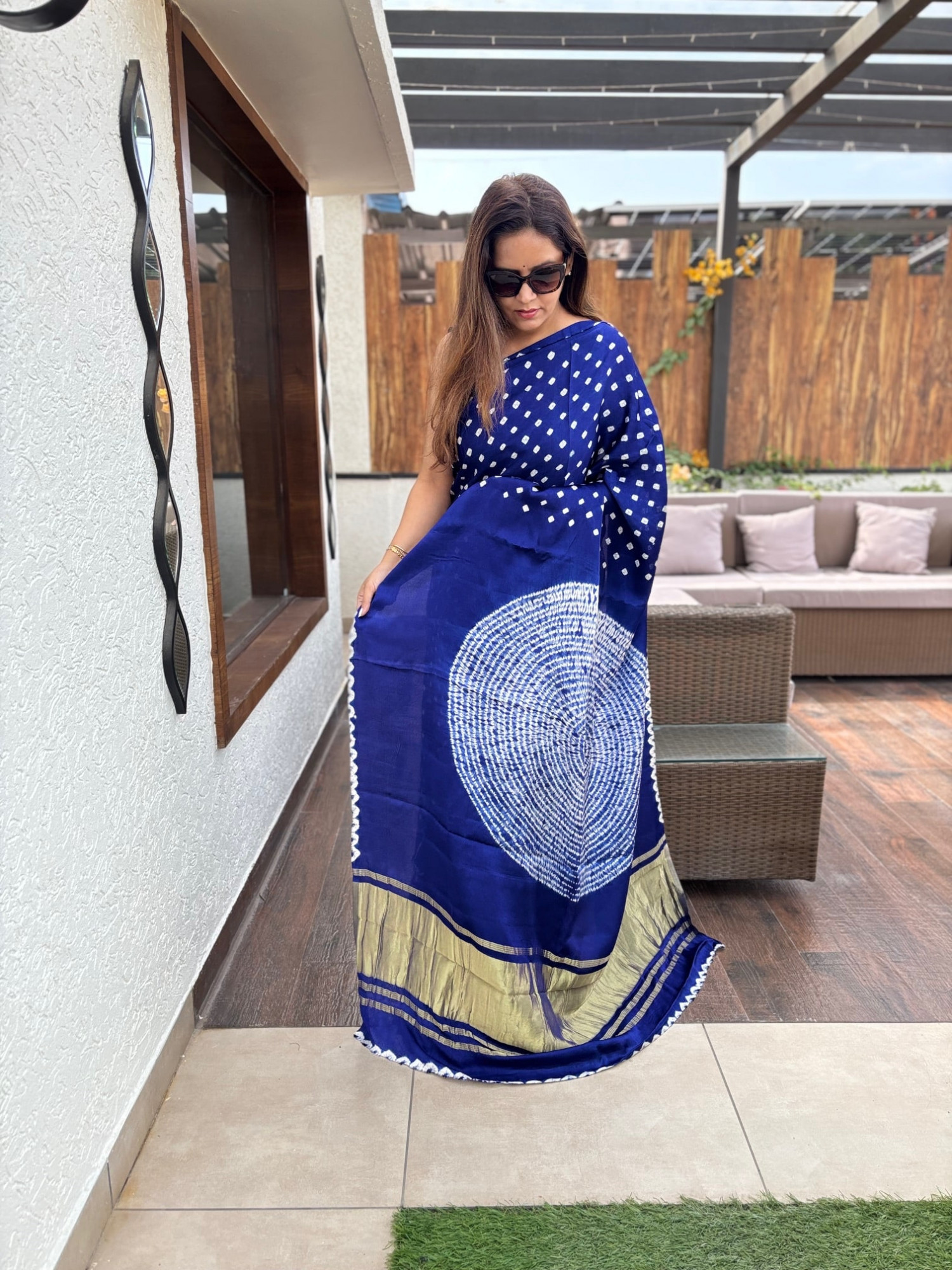 Bandhej Modal Silk Sarees