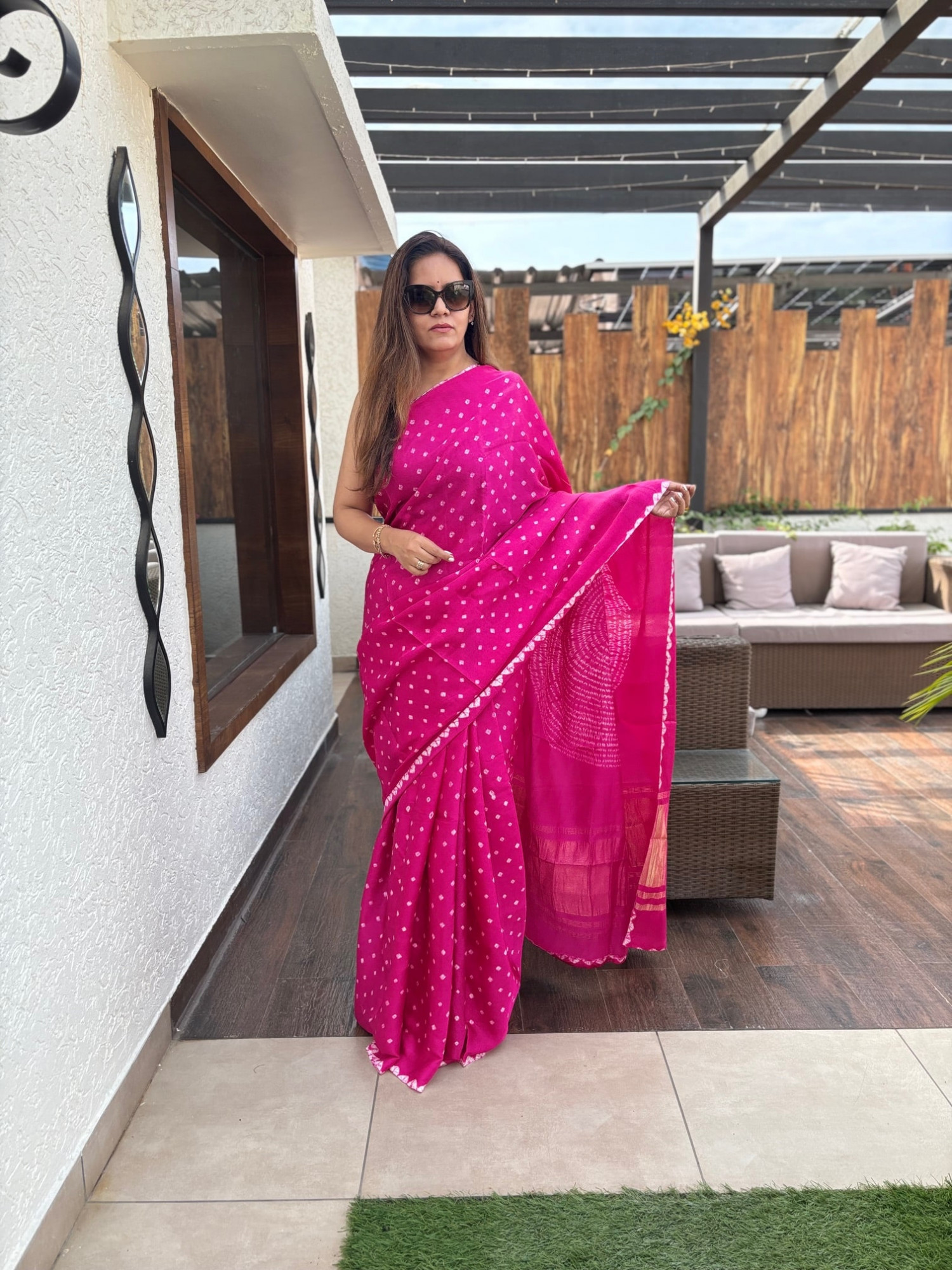 Bandhej Modal Silk Sarees